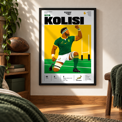 Siya Kolisi Springboks captain rugby poster – inspiring wall art by 98types