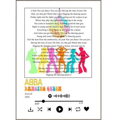 Abba - Dancing Queen Print - 98typessong lyric prints