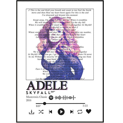 Adele - Skyfall Lyrics Prints - 98typessong lyric prints