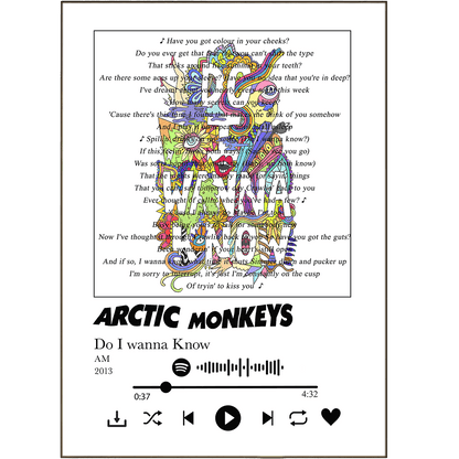 Arctic Monkeys - Do i wanna know Prints - 98typessong lyric prints