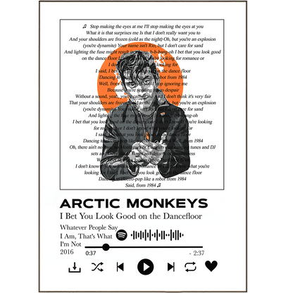 Arctic Monkeys - I Bet You Look Good on the Dancefloor Prints - 98typessong lyric prints