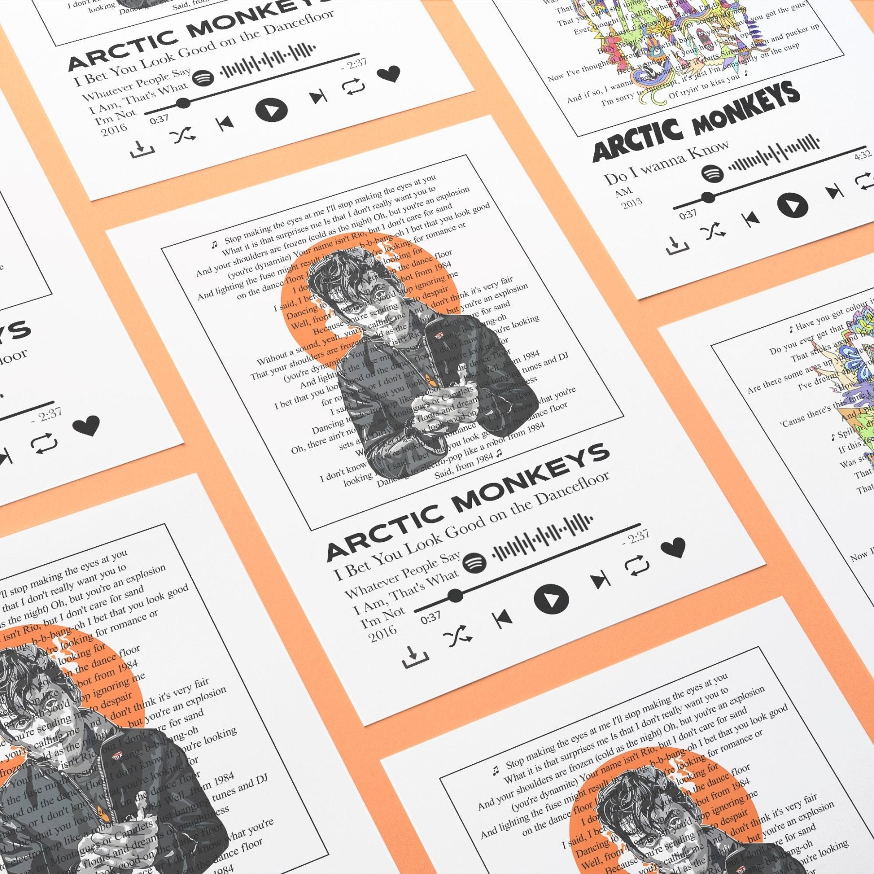 Arctic Monkeys - I Bet You Look Good on the Dancefloor Prints - 98typessong lyric prints