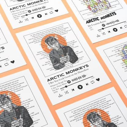 Arctic Monkeys - I Bet You Look Good on the Dancefloor Prints - 98typessong lyric prints