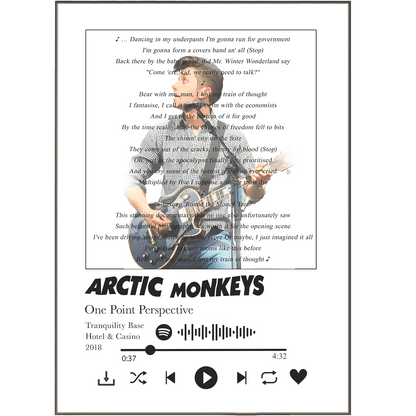 Arctic Monkeys - One Point Perspective Lyrics Prints - 98typessong lyric prints