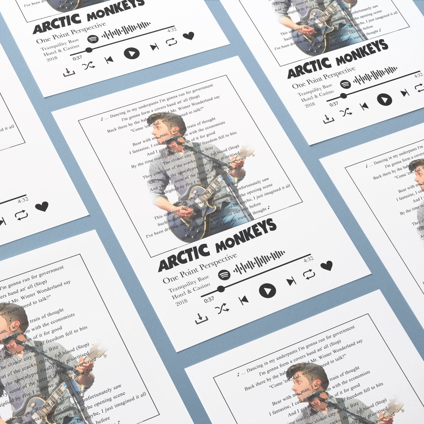 Arctic Monkeys - One Point Perspective Lyrics Prints - 98typessong lyric prints