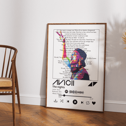 Avicii - The nights Lyrics Prints - 98typessong lyric prints
