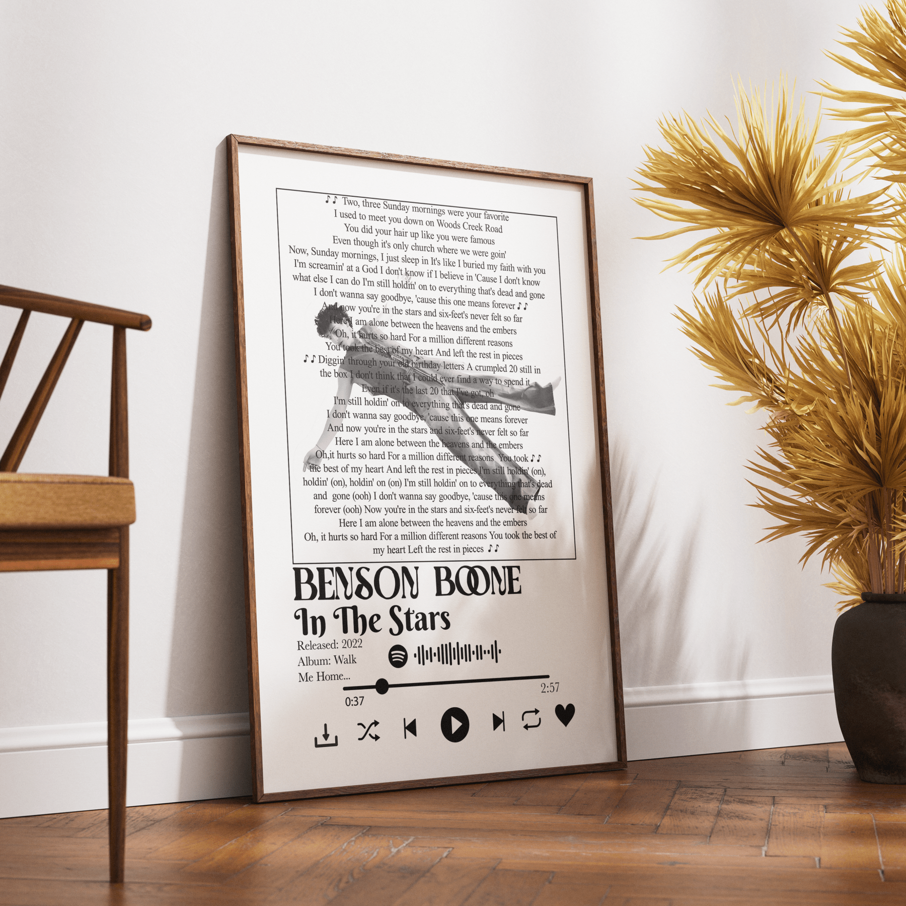 Benson Boone - In the Stars Lyrics Prints - 98typessong lyric prints