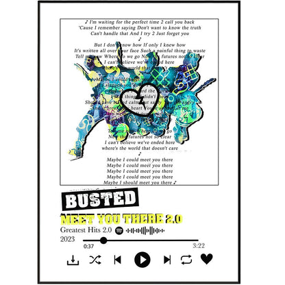 Busted - meet you there lyrics Prints - 98typessong lyric prints