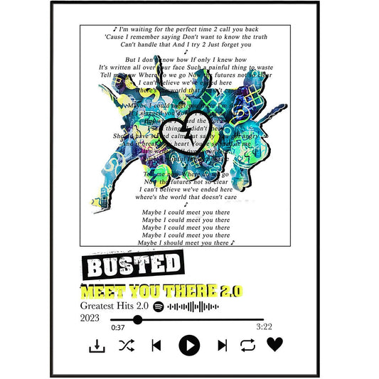 Busted - meet you there lyrics Prints - 98typessong lyric prints