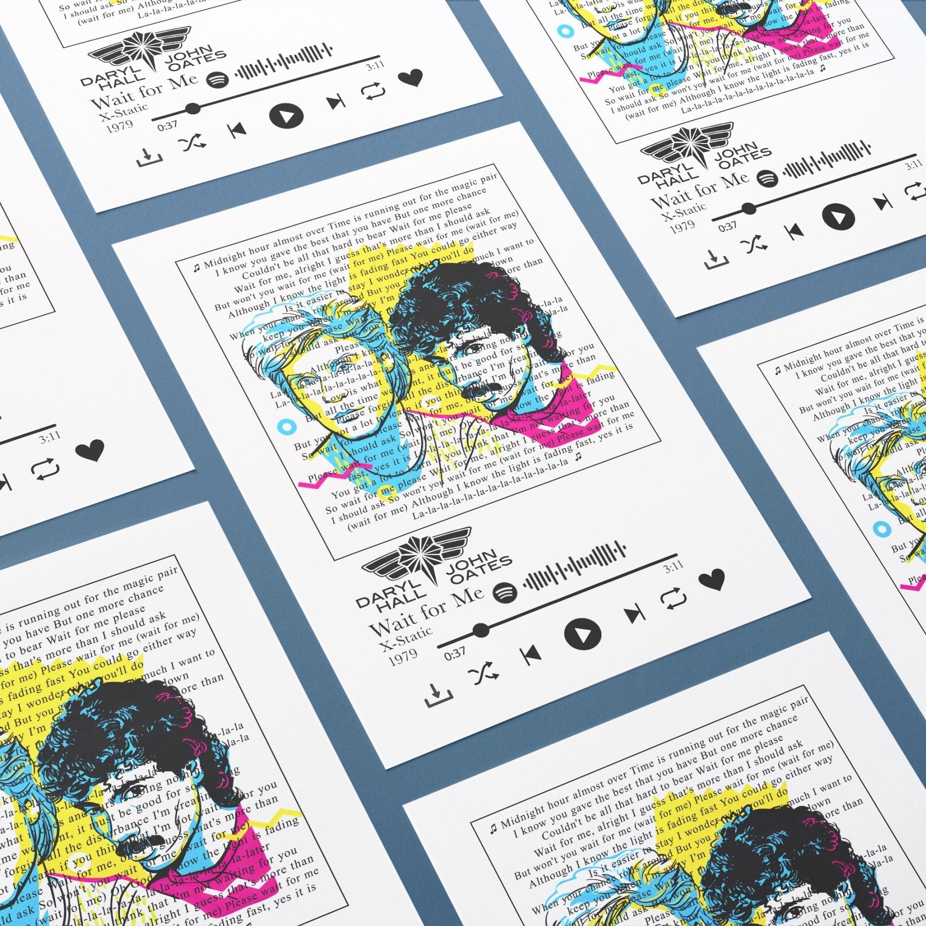 Daryl Hall & John Oates - Wait For Me lyrics Prints - 98typessong lyric prints