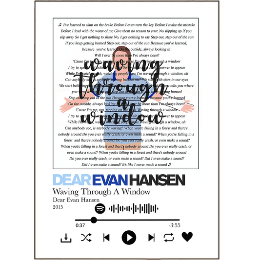 Dear Evan Hansen - Waiting by the Window Prints - 98typessong lyric prints