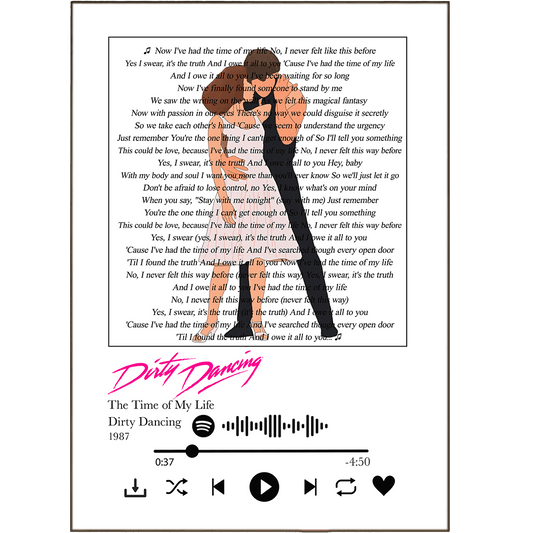 Dirty Dancing - Time of my Life Prints - 98typessong lyric prints