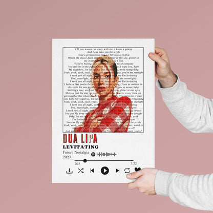 Dua Lipa - Levitating Lyrics Prints - 98typessong lyric prints