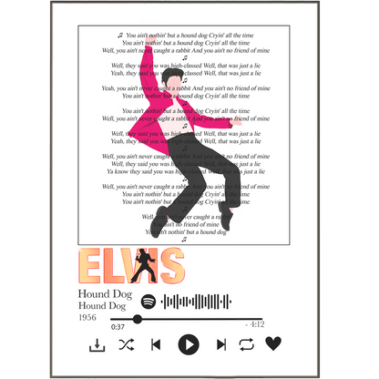 Elvis - Hound Dog Lyric Prints - 98typessong lyric prints