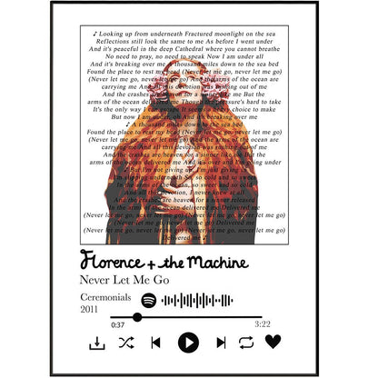 Florence and the Machine - Never let me go Lyrics Prints - 98typessong lyric prints
