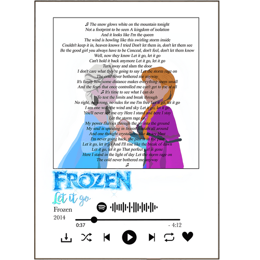 Frozen - Let it go Prints - 98typessong lyric prints