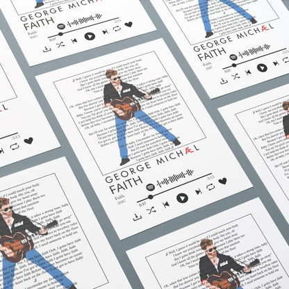 George Michael - Faith Prints - 98typessong lyric prints