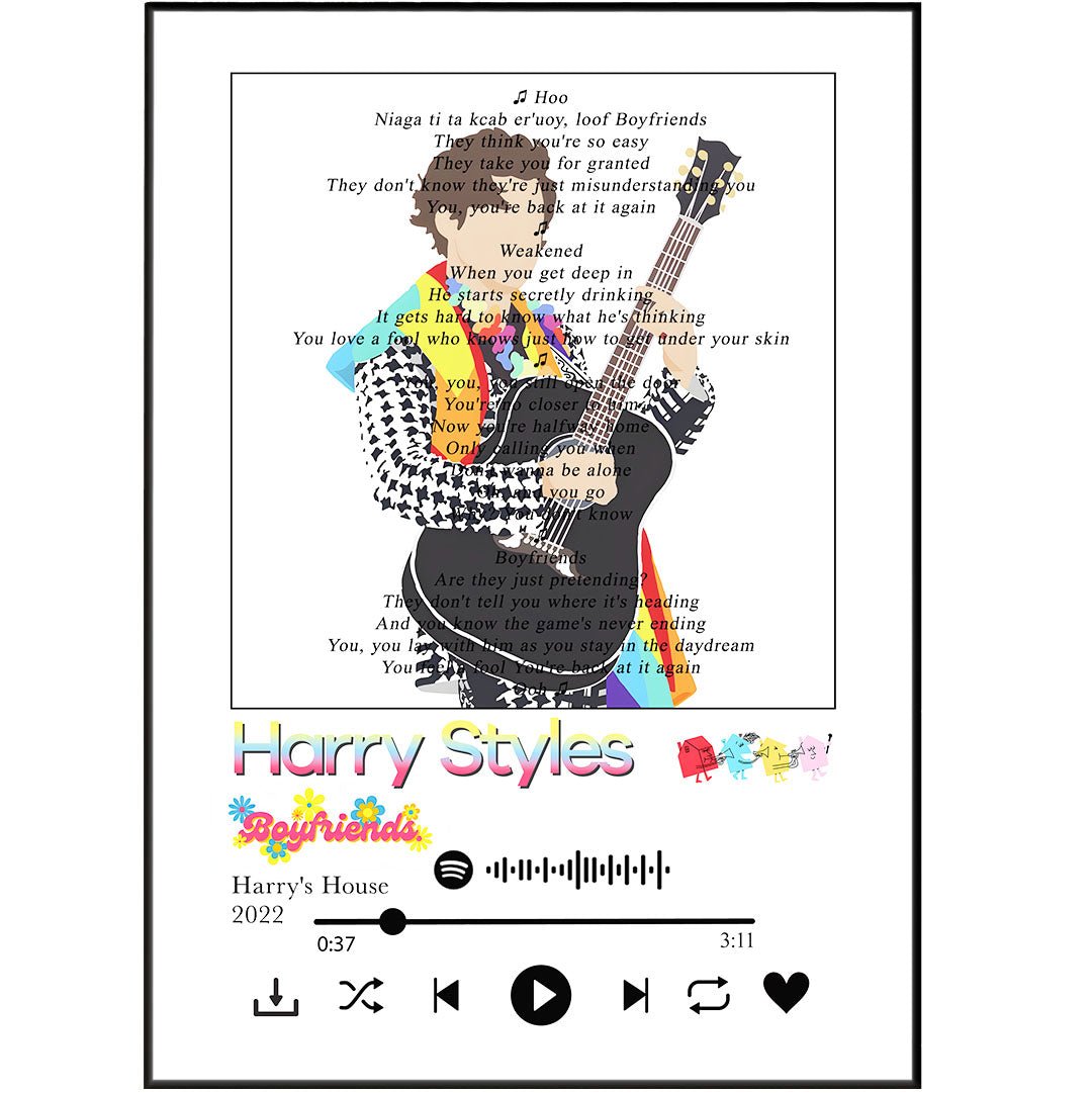 Harry Styles - Boyfriends lyrics Prints - 98typessong lyric prints