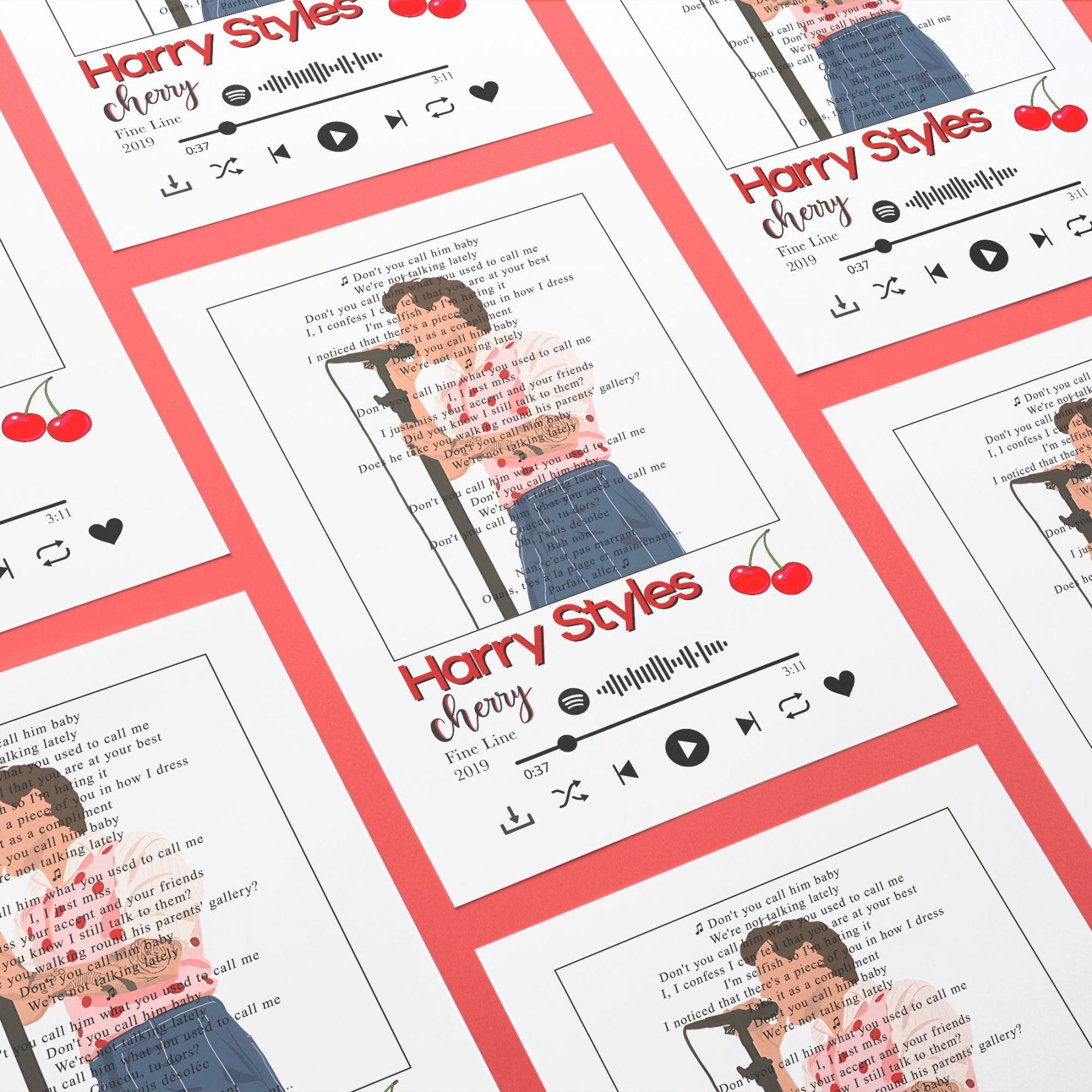 Harry Styles - Cherry Lyrics Prints - 98typessong lyric prints