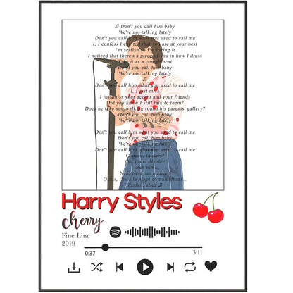 Harry Styles - Cherry Lyrics Prints - 98typessong lyric prints