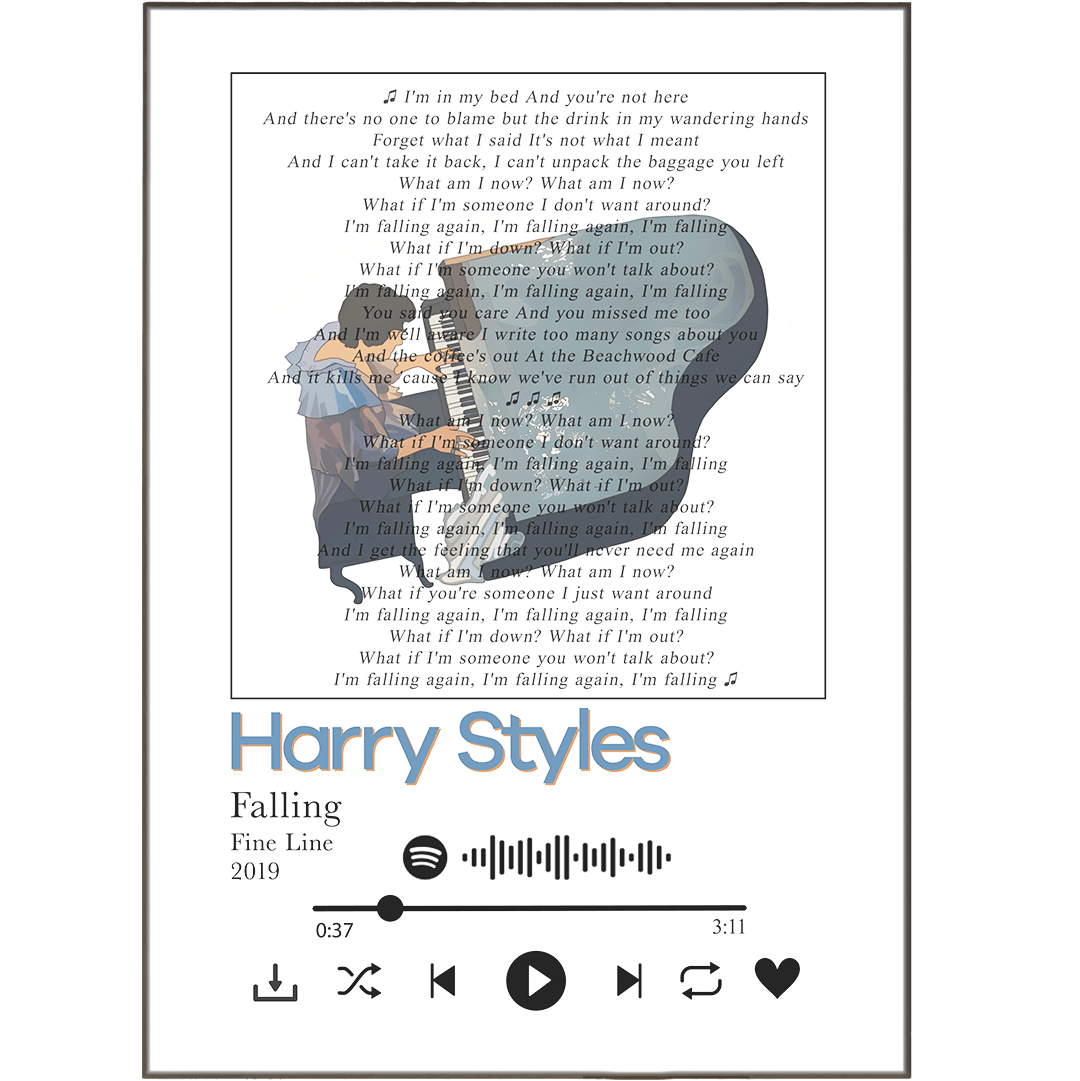 Harry Styles - Falling Lyrics Prints - 98typessong lyric prints