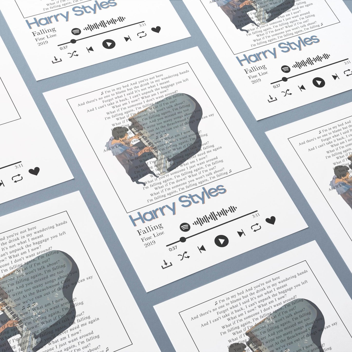 Harry Styles - Falling Lyrics Prints - 98typessong lyric prints