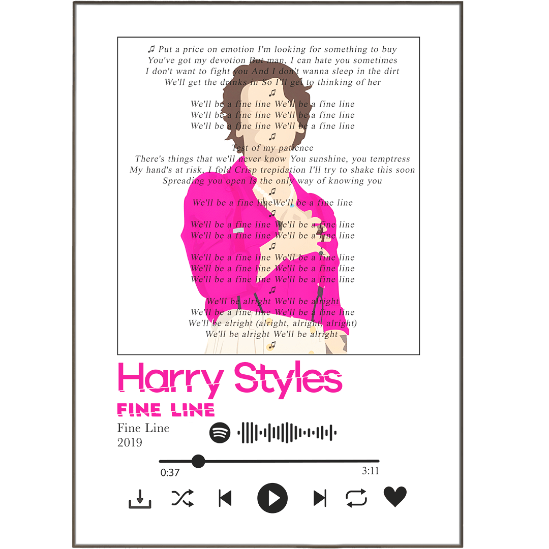 Harry Styles - Fine Line Lyrics Prints - 98typessong lyric prints