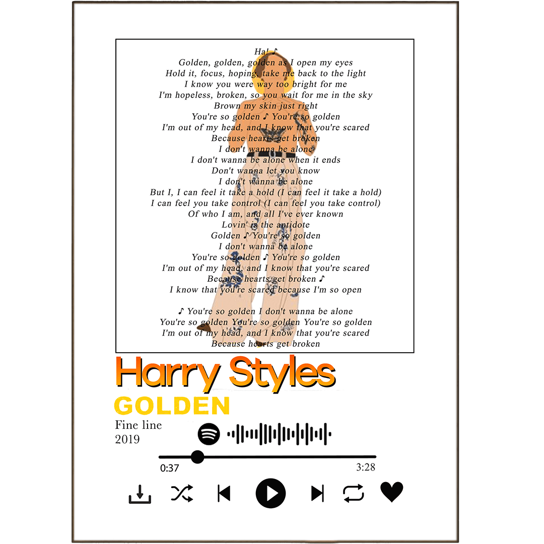 Harry Styles - Golden Prints - 98typessong lyric prints