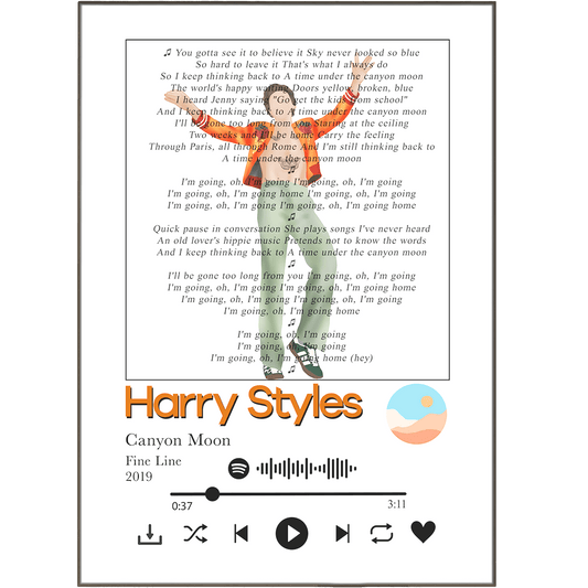 Harry Styles - Grand Canyon Lyrics Prints - 98typessong lyric prints