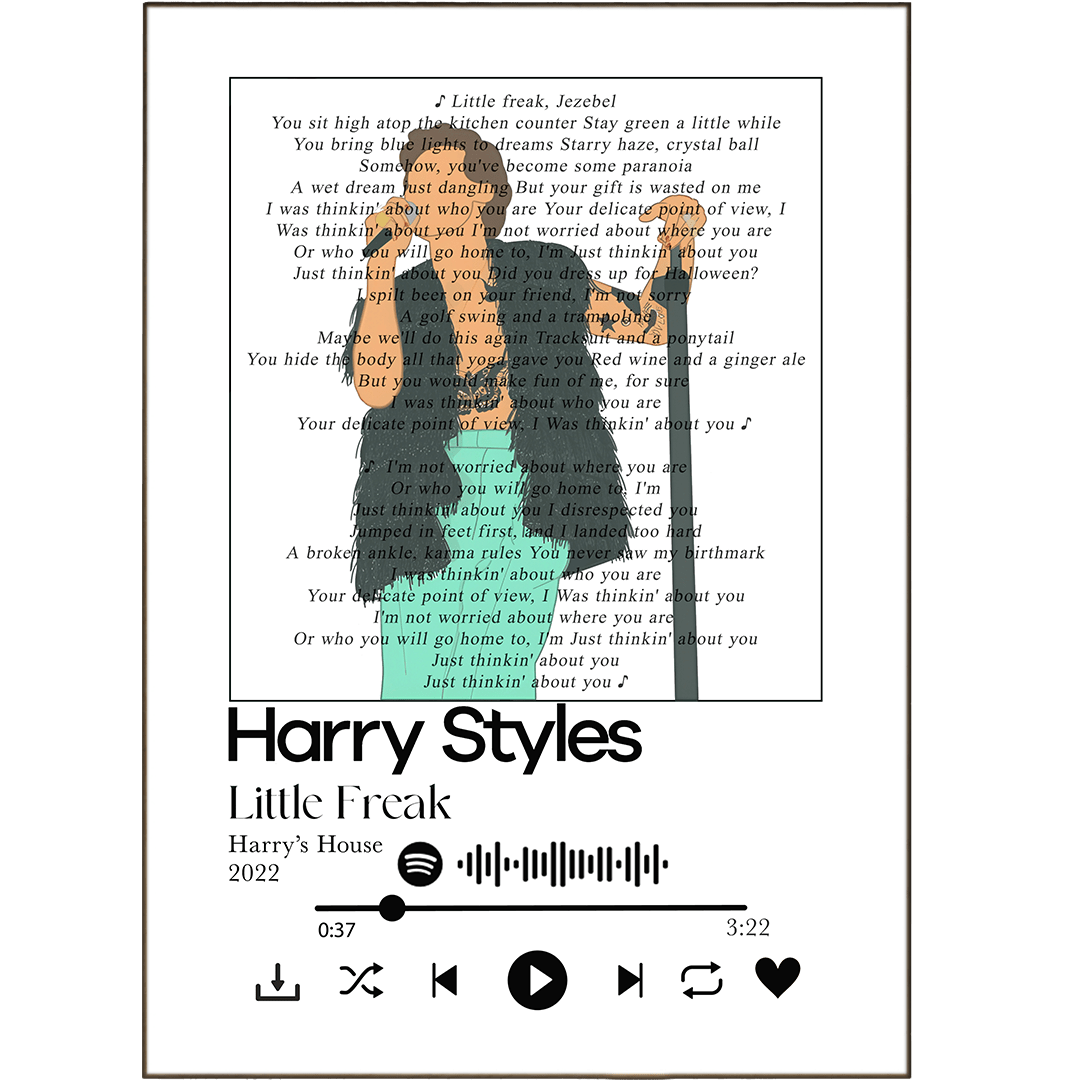 Harry Styles - Little Freak Prints - 98typessong lyric prints