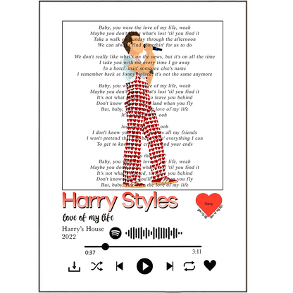 Harry Styles - Love Of My Life Prints - 98typessong lyric prints