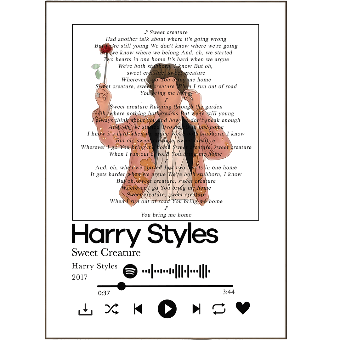 Harry Styles - Sweet Creature Prints - 98typessong lyric prints