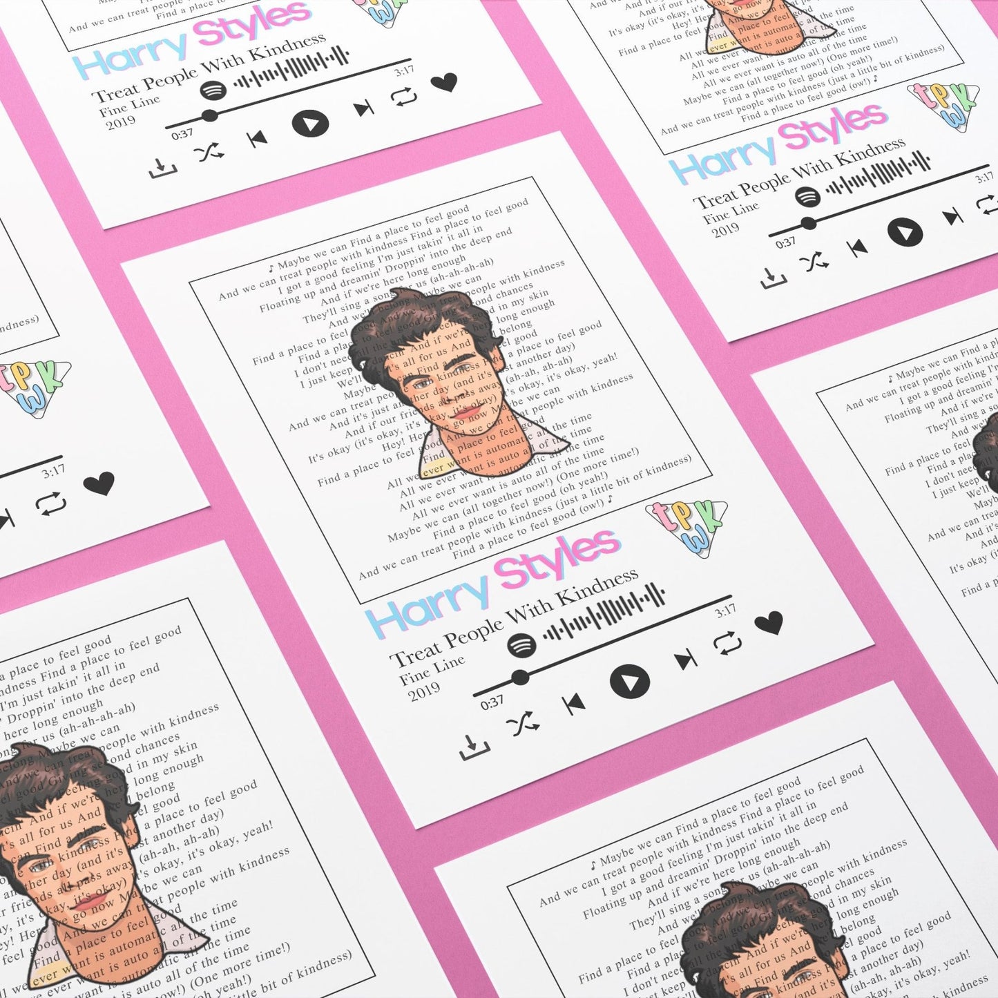 Harry Styles - Treat People With Kindness Prints - 98typessong lyric prints