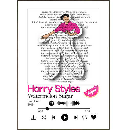 Harry Styles - Watermelon Sugar Prints - 98typessong lyric prints