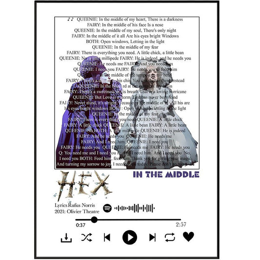 Hex Musical - In the Midle lyrics Prints - 98typessong lyric prints