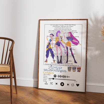 Kpop Demon Hunters - Golden Lyrics Prints - 98typessong lyric prints
