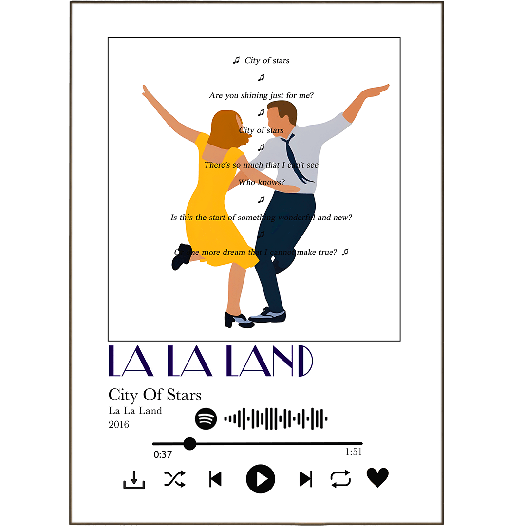 La La Land - City of Stars Prints - 98typessong lyric prints