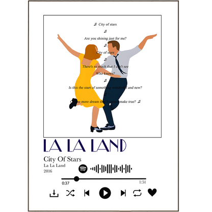 La La Land - City of Stars Prints - 98typessong lyric prints