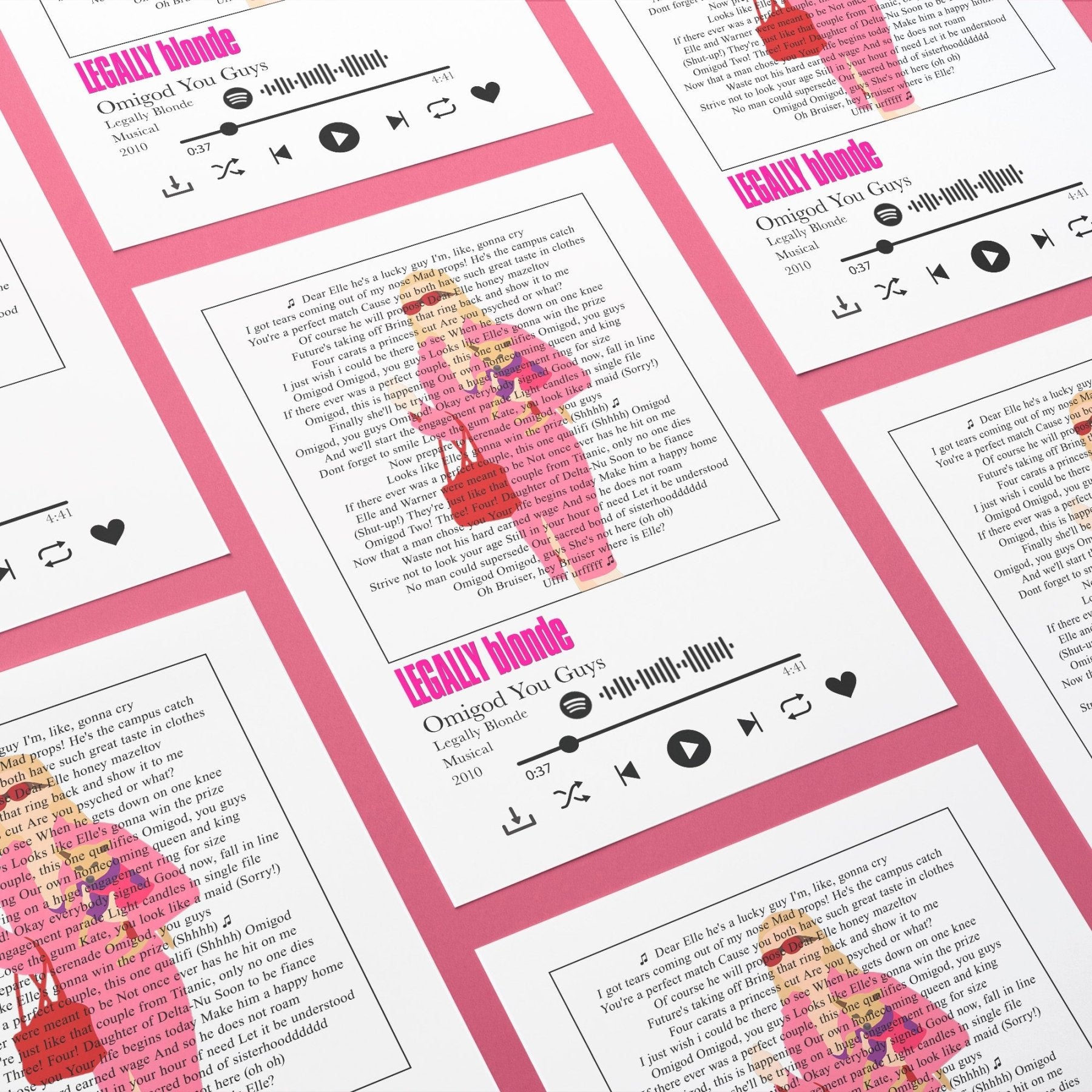 Legally Blonde - Omigod You Guys Prints - 98typessong lyric prints