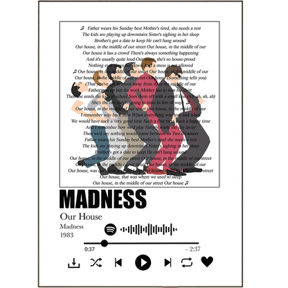 Madness - Our House Prints - 98typessong lyric prints