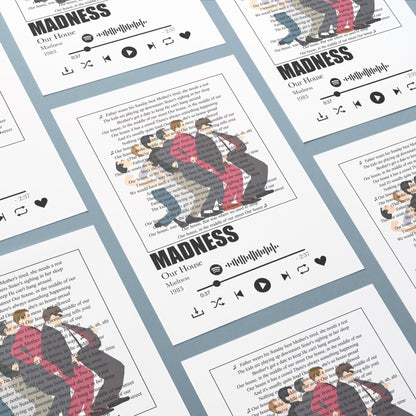 Madness - Our House Prints - 98typessong lyric prints