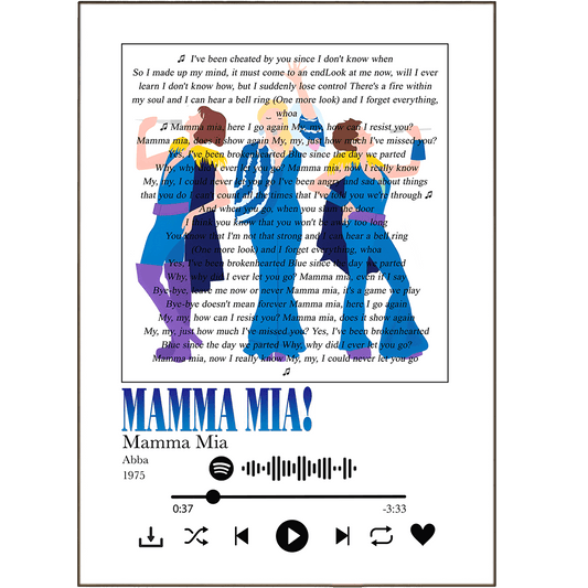 Mamma Mia! Prints - 98typessong lyric prints