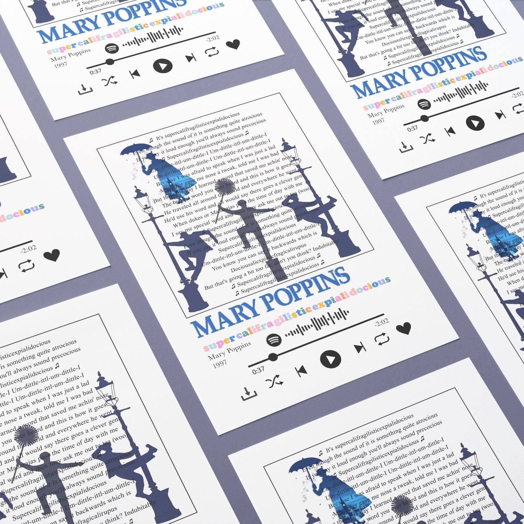 Mary Poppins - Supercalifragilisticexpialidocious Prints - 98typessong lyric prints