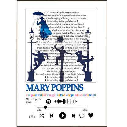 Mary Poppins - Supercalifragilisticexpialidocious Prints - 98typessong lyric prints