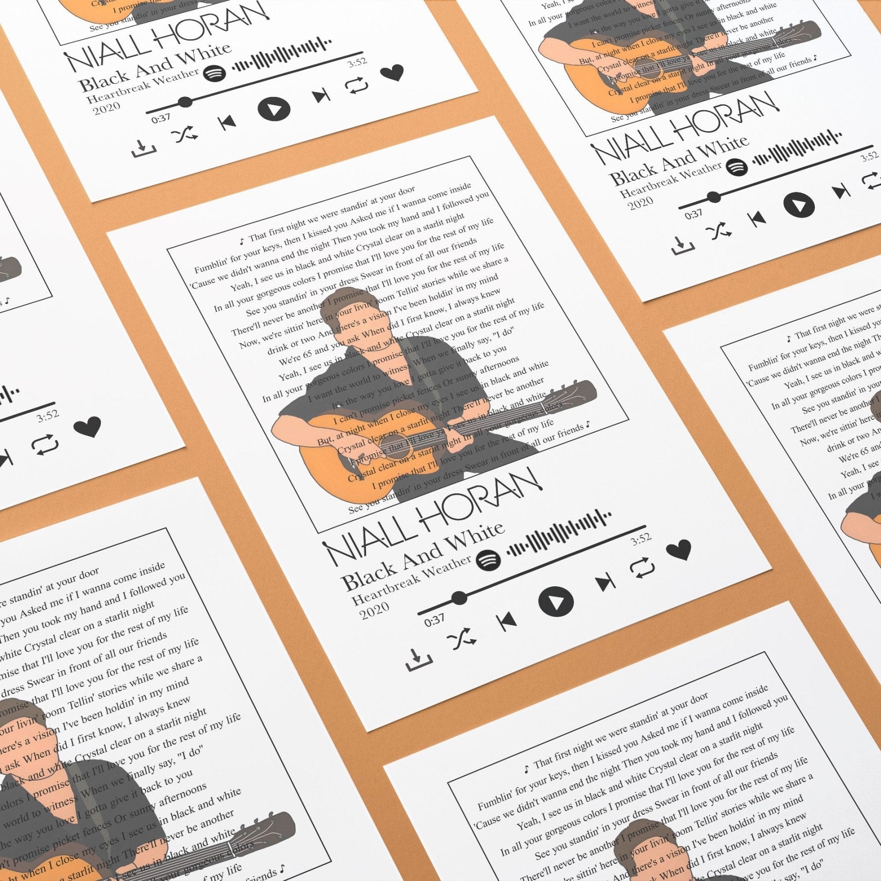 Niall Horan - Black And White Prints - 98typessong lyric prints