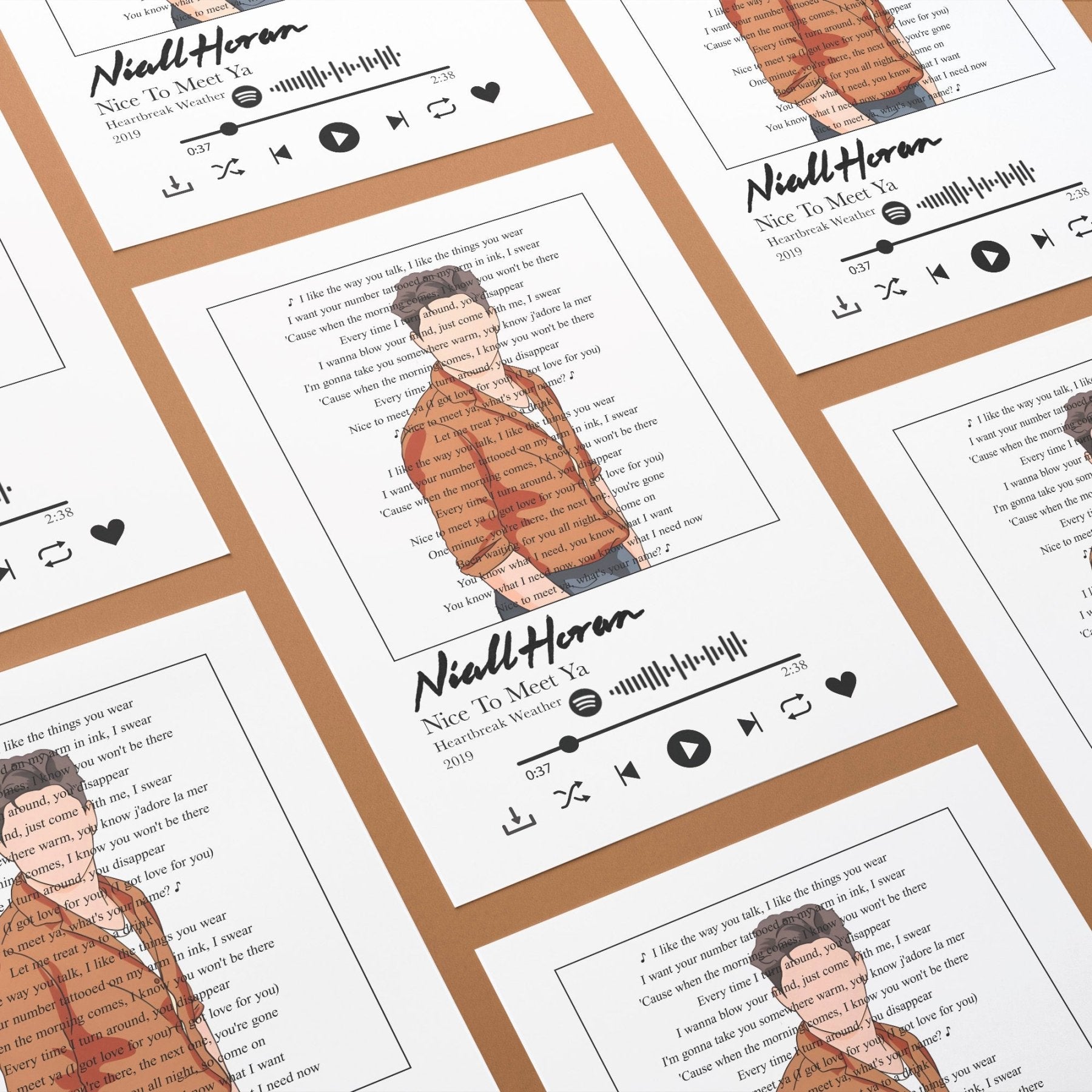 Niall Horan - Nice To Meet Ya Prints - 98typessong lyric prints