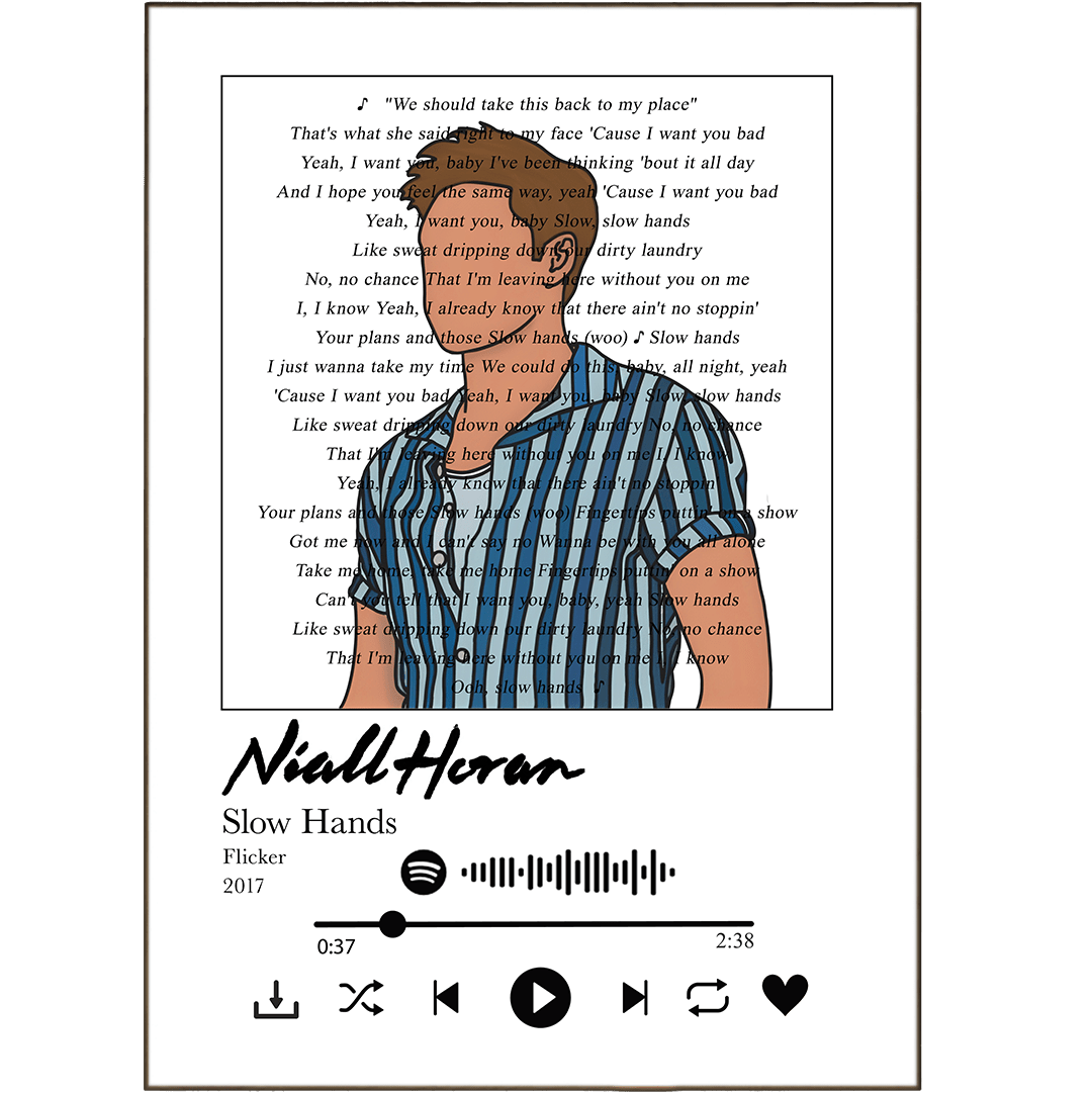 Niall Horan - Slow Hands Prints - 98typessong lyric prints