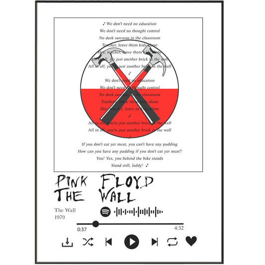 Pink Floyd - Another brick in the wall Prints - 98typessong lyric prints