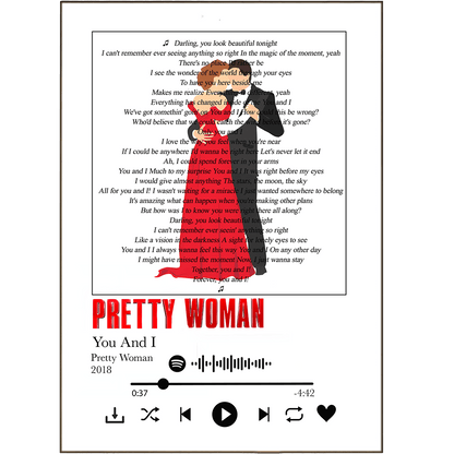 Pretty Woman The Musical - You and I Prints - 98typessong lyric prints