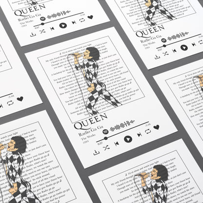 Queen - Radio Ga Ga Prints - 98typessong lyric prints